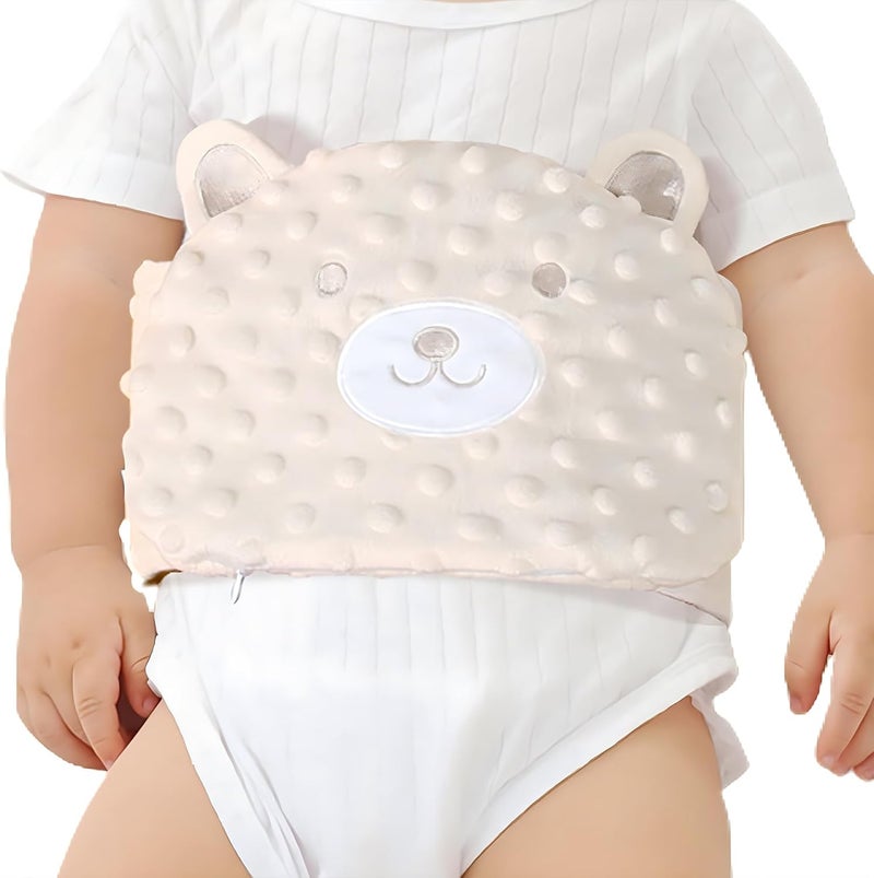 ISANPAN Baby Colic and Gas Relief - Cassia Seed Heated Tummy Wrap,Infant Warming Pad Belly Band Gripe Belt Relieves and Soothes Gas,Bloating and Upset Stomach (Beige) - Image 1